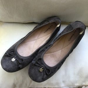 G.H. Bass Flats Ballet Suede Gray 6 Shoes PERFECT